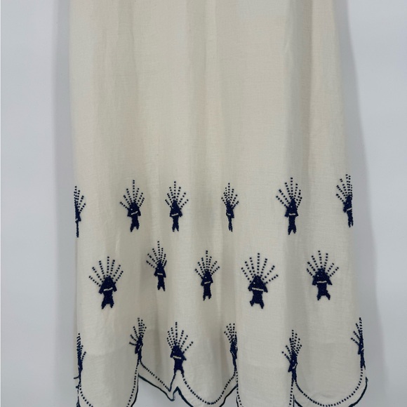 Farm Rio Sea of Fish Maxi Linen blend Dress beaded small NWT - Picture 16 of 16